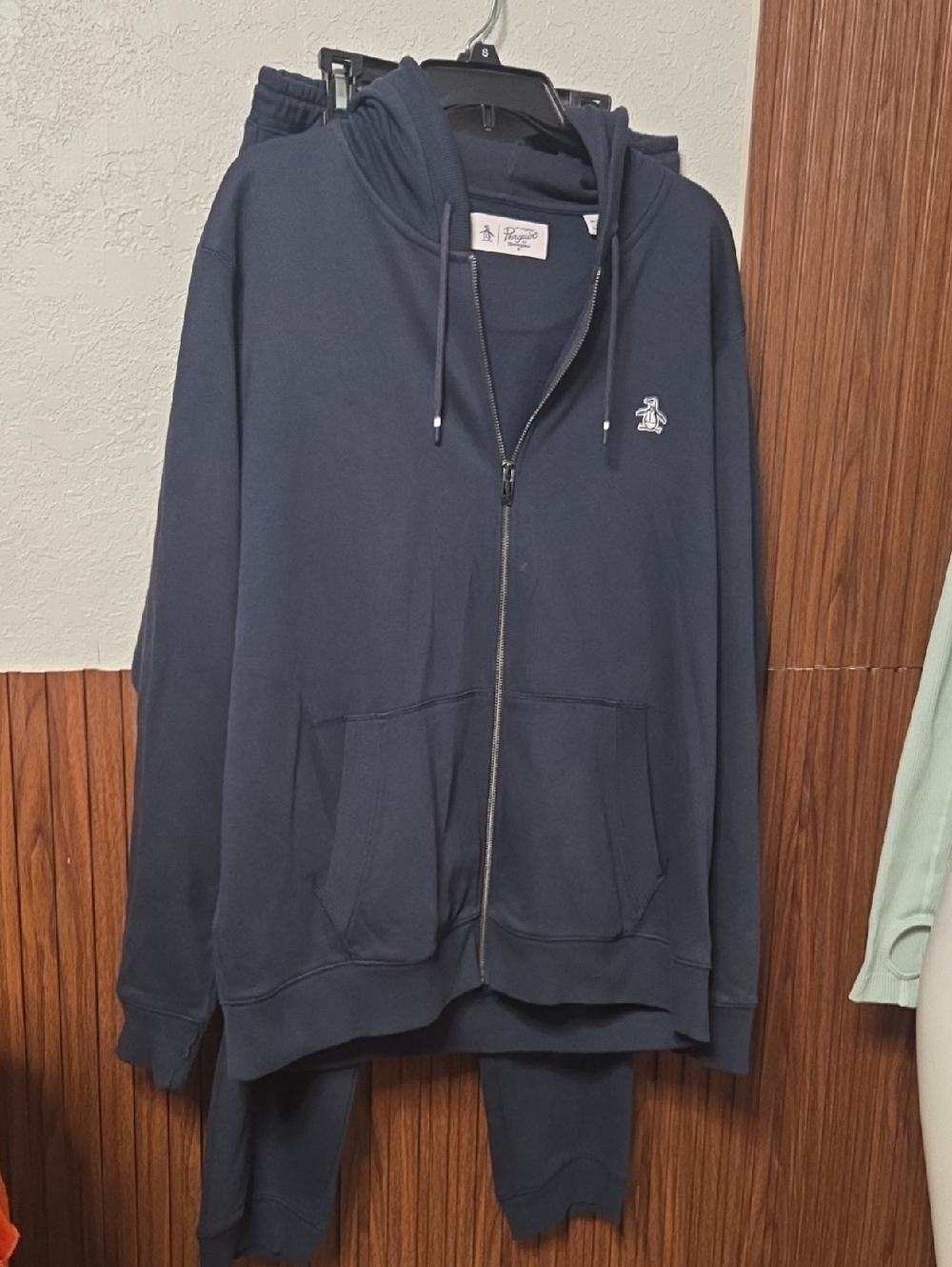 Original Penguin Navy Full-Zip Hoodie with Drawstring Xlarge Size New W Tag